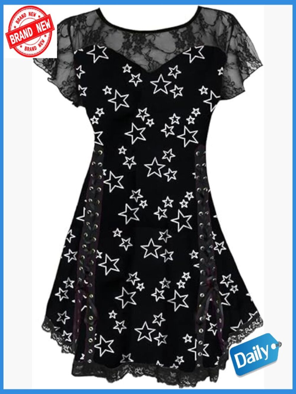Plus Size Gothic Corset Top with Lace Up Front